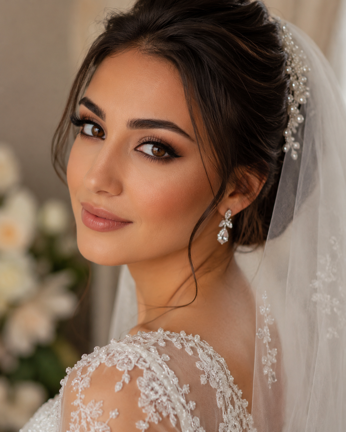 Refined bridal eye detail portrait placeholder
